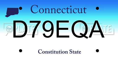 D79EQA Connecticut License Plate