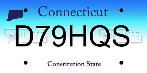D79HQS Connecticut License Plate