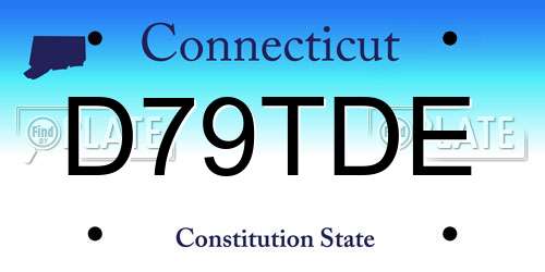 D79TDE Connecticut License Plate