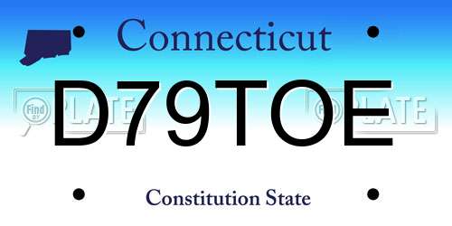D79TOE Connecticut License Plate