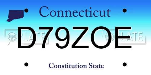 D79ZOE Connecticut License Plate