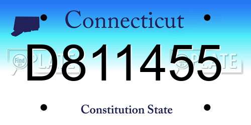 D811455 Connecticut License Plate