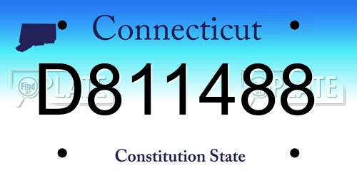 D811488 Connecticut License Plate