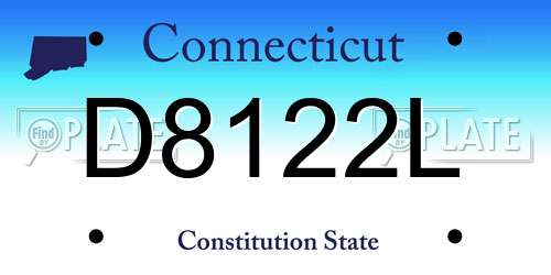 D8122L Connecticut License Plate