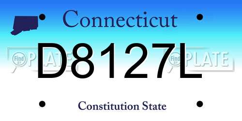 D8127L Connecticut License Plate