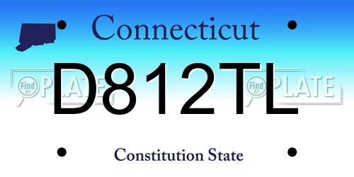 D812TL Connecticut License Plate