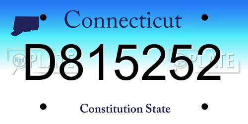 D815252 Connecticut License Plate