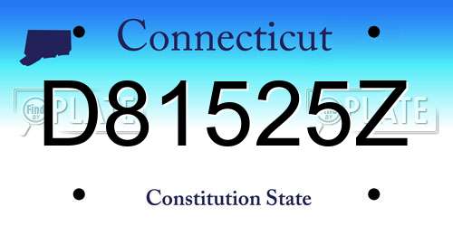 D81525Z Connecticut License Plate