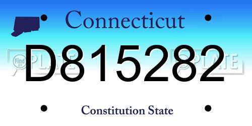 D815282 Connecticut License Plate