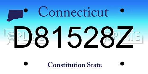 D81528Z Connecticut License Plate