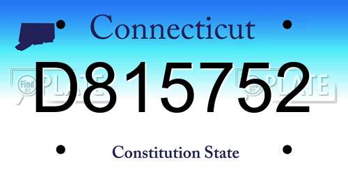 D815752 Connecticut License Plate