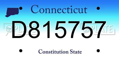 D815757 Connecticut License Plate