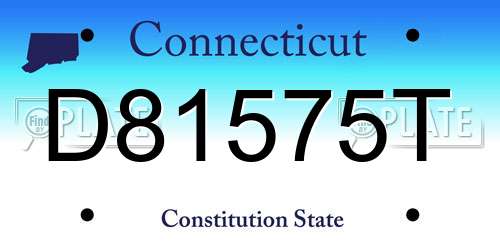 D81575T Connecticut License Plate