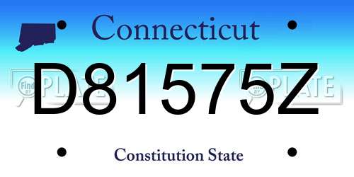 D81575Z Connecticut License Plate