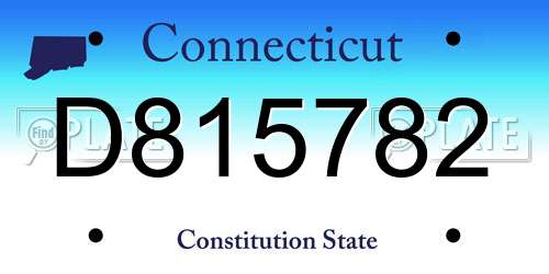 D815782 Connecticut License Plate