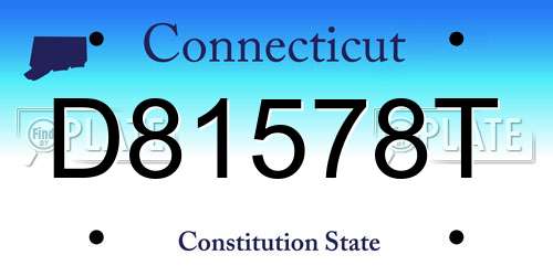 D81578T Connecticut License Plate