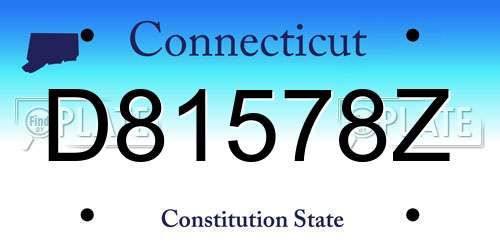 D81578Z Connecticut License Plate