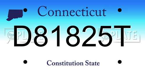 D81825T Connecticut License Plate