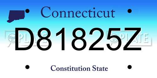 D81825Z Connecticut License Plate