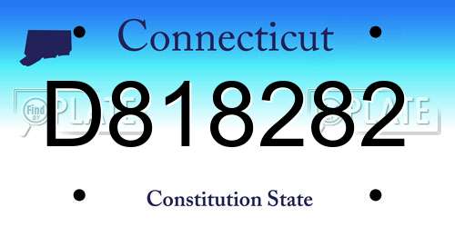 D818282 Connecticut License Plate