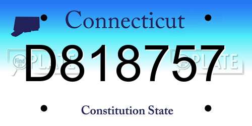 D818757 Connecticut License Plate