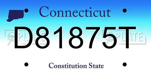 D81875T Connecticut License Plate