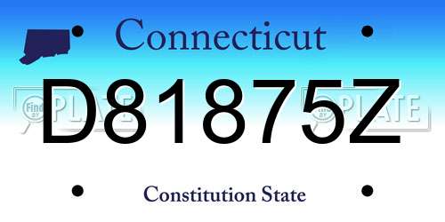 D81875Z Connecticut License Plate