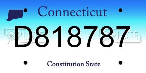 D818787 Connecticut License Plate