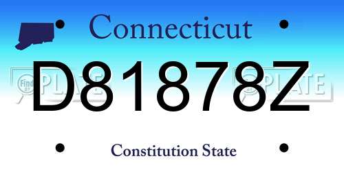 D81878Z Connecticut License Plate
