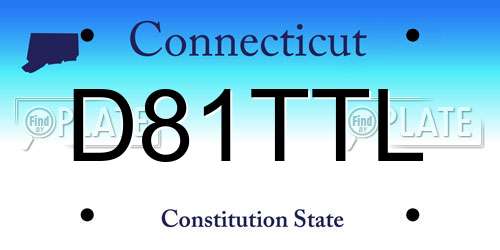D81TTL Connecticut License Plate