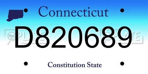 D820689 Connecticut License Plate