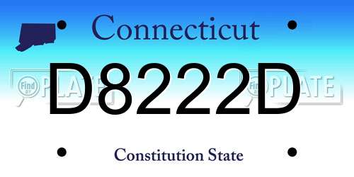 D8222D Connecticut License Plate