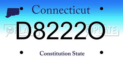 D8222O Connecticut License Plate