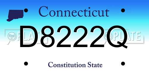 D8222Q Connecticut License Plate