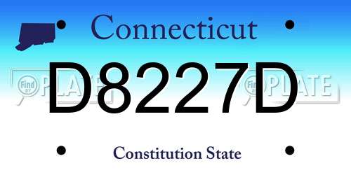 D8227D Connecticut License Plate