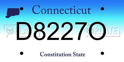 D8227O Connecticut License Plate