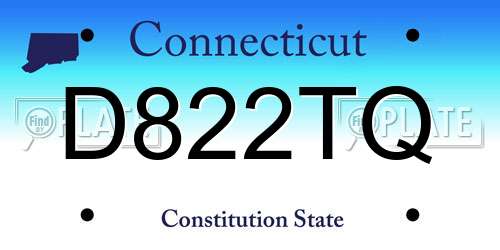 D822TQ Connecticut License Plate