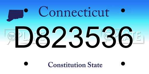 D823536 Connecticut License Plate