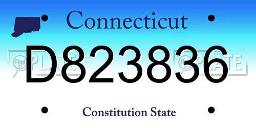 D823836 Connecticut License Plate