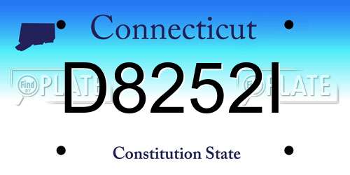 D8252I Connecticut License Plate