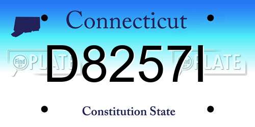 D8257I Connecticut License Plate
