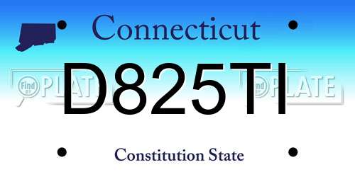 D825TI Connecticut License Plate
