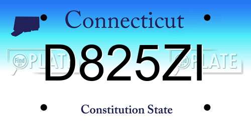 D825ZI Connecticut License Plate