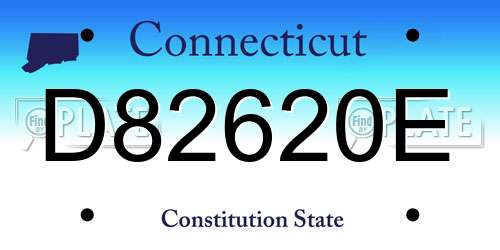 D82620E Connecticut License Plate