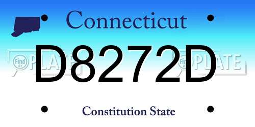 D8272D Connecticut License Plate