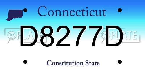 D8277D Connecticut License Plate
