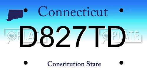 D827TD Connecticut License Plate