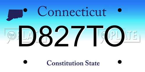 D827TO Connecticut License Plate