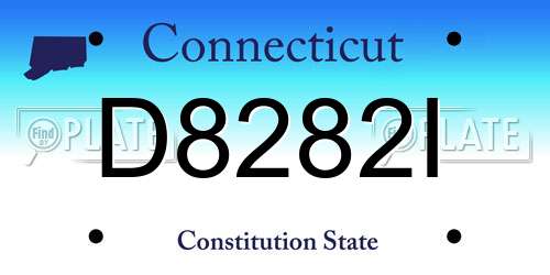 D8282I Connecticut License Plate