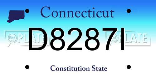 D8287I Connecticut License Plate